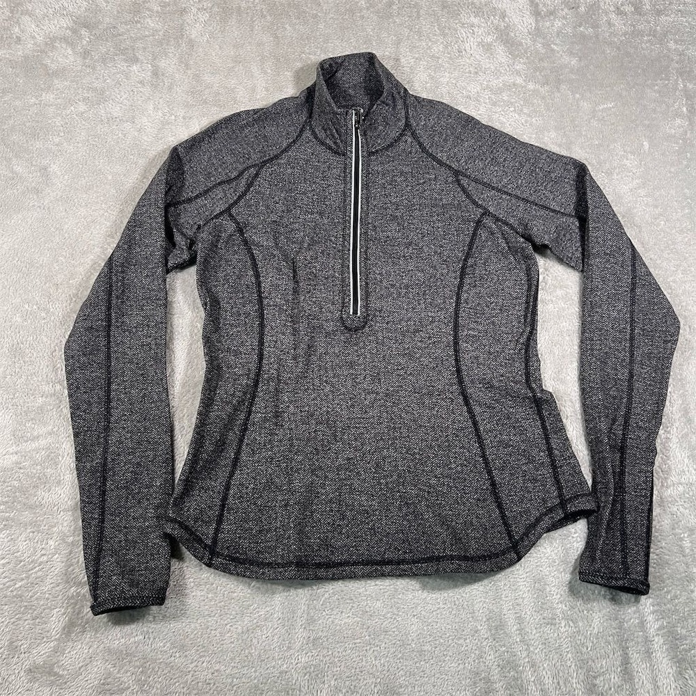 Lululemon Women's U-Turn Pullover Size 10 Heathered Gray Reversible Half Zip